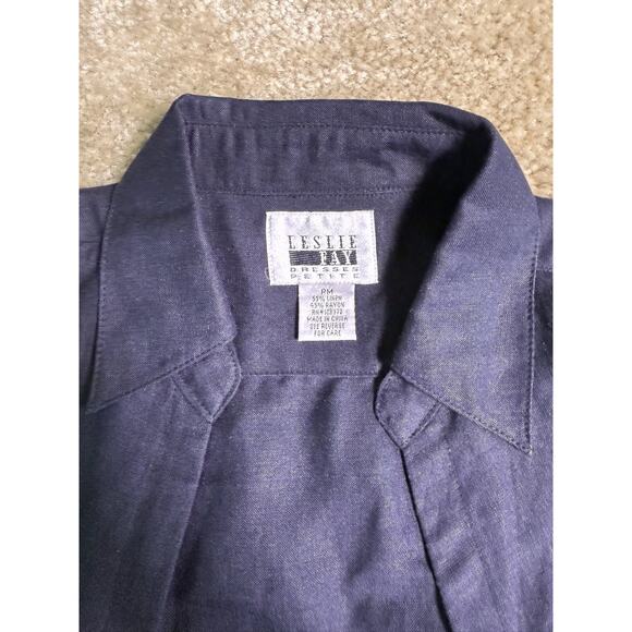 Leslie Fay Dress Womens Medium Petite Black Cover-up Cottagecore Vintage D763 - Picture 7 of 13